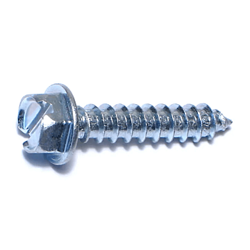 #14 x 1-1/4" Slotted Hex Washer Head, Sheet Metal Screw, Zinc (Bulk Box 1 lb)