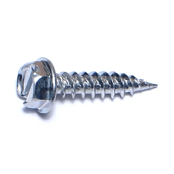 #8 x 3/4" Slotted Hex Washer Head, Sheet Metal Screw, Zinc (Bulk Box 1 lb)