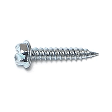 #8 x 1" Slotted Hex Washer Head, Sheet Metal Screw, Zinc (Bulk Box 1 lb)