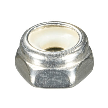 6-32 Nylon Lock Nut, Coarse Thread, Stainless Steel (Bulk Box 1 lb)