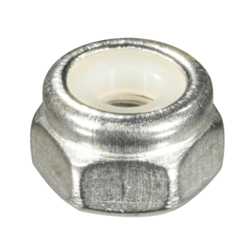 8-32 Nylon Lock Nut, Coarse Thread, Stainless Steel (Bulk Box 1 lb)