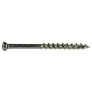 #8 x 2" Star Drive, Trim Head Screw, Yellow Zinc (Bulk Box 1 lb)