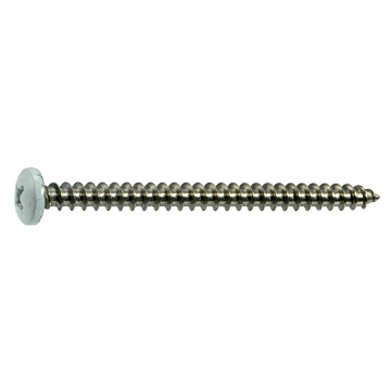 #10 x 2-1/2" Phillips Pan Head, Shutter Screw, Stainless Steel, White (Bulk Box 1 lb)