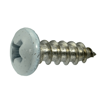 #8 x 1/2" Phillips Pan Head, Sheet Metal Screw, Stainless Steel, White (Bulk Box 1 lb)