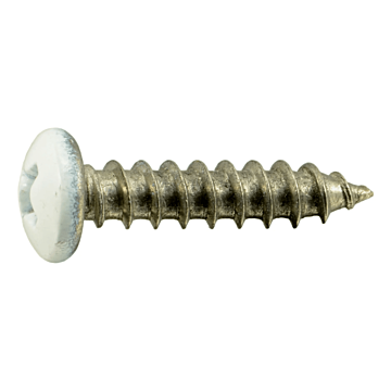 #8 x 3/4" Phillips Pan Head, Sheet Metal Screw, Stainless Steel, White (Bulk Box 1 lb)