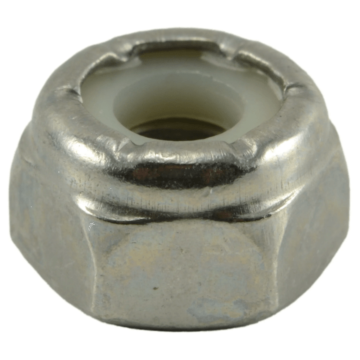 10-32 Nylon Lock Nut, Fine Thread, Stainless Steel (Bulk Box 1 lb)