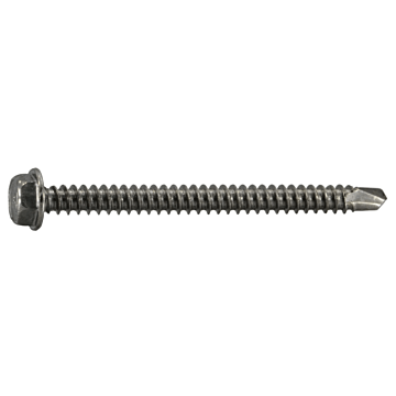 #8 x 2" Hex Washer Head, Self-Drilling Screw, Stainless Steel (Bulk Box 1 lb)