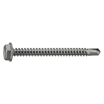 #10 x 2" Hex Washer Head, Self-Drilling Screw, Stainless Steel (Bulk Box 1 lb)