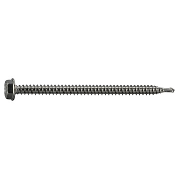 #10 x 3" Hex Washer Head, Self-Drilling Screw, Stainless Steel (Bulk Box 1 lb)
