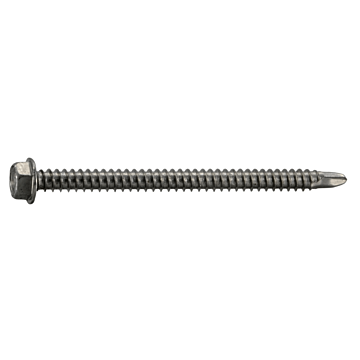 #12 x 3" Hex Washer Head, Self-Drilling Screw, Stainless Steel (Bulk Box 1 lb)