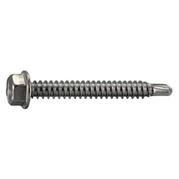 #14 x 2" Hex Washer Head, Self-Drilling Screw, Stainless Steel (Bulk Box 1 lb)
