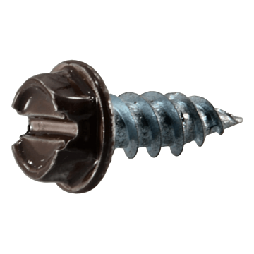 #8 x 1/2" Slotted Hex Washer Head, Gutter Screw, Zinc, Brown (Bulk Box 1 lb)