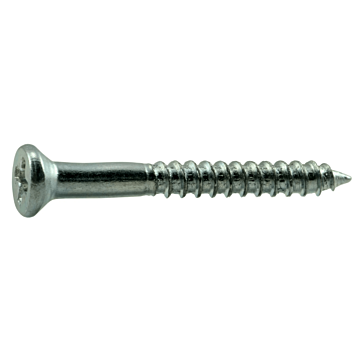 #4 x 1" Phillips Flat Head, Wood Screw, Zinc (Bulk Box 20 pk)