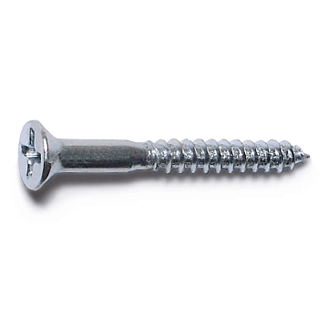 #6 x 1-1/4" Phillips Flat Head, Wood Screw, Zinc (Bulk Box 15 pk)