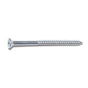 #6 x 2" Phillips Flat Head, Wood Screw, Zinc (Bulk Box 8 pk)