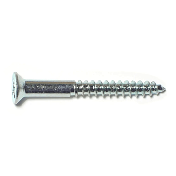 #8 x 1-1/2" Phillips Flat Head, Wood Screw, Zinc (Bulk Box 10 pk)
