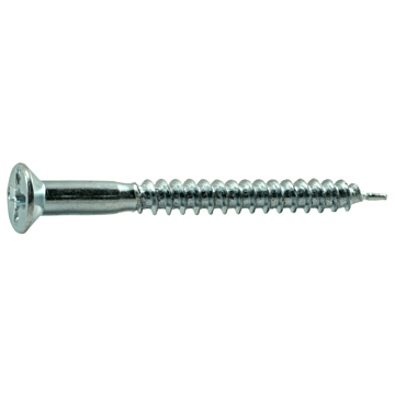 #8 x 1-3/4" Phillips Flat Head, Wood Screw, Zinc (Bulk Box 8 pk)