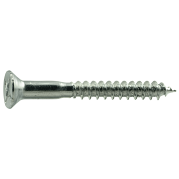 #10 x 1-3/4" Phillips Flat Head, Wood Screw, Zinc (Bulk Box 7 pk)