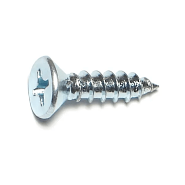 #14 x 1" Phillips Flat Head, Wood Screw, Zinc (Bulk Box 8 pk)