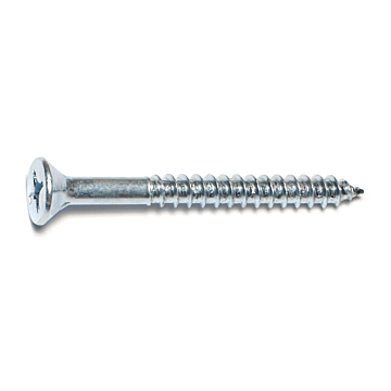 #14 x 2-1/2" Phillips Flat Head, Wood Screw, Zinc (Bulk Box 3 pk)