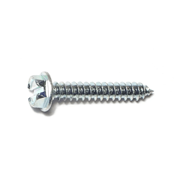 #8 x 1" Slotted Hex Washer Head, Sheet Metal Screw, Zinc (Bulk Box 10 pk)