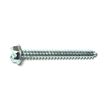 #8 x 1-1/2" Slotted Hex Washer Head, Sheet Metal Screw, Zinc (Bulk Box 7 pk)