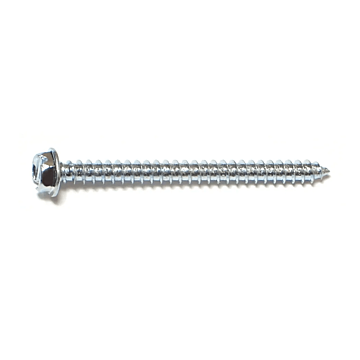#8 x 2" Slotted Hex Washer Head, Sheet Metal Screw, Zinc (Bulk Box 6 pk)