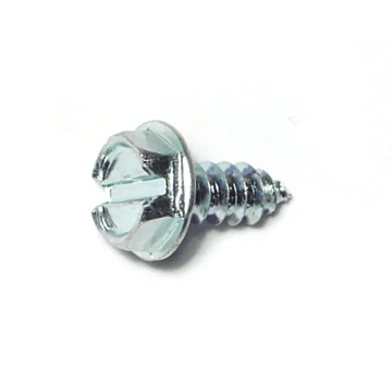 #10 x 1/2" Slotted Hex Washer Head, Sheet Metal Screw, Zinc (Bulk Box 10 pk)
