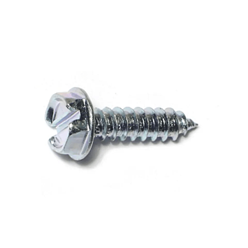#10 x 3/4" Slotted Hex Washer Head, Sheet Metal Screw, Zinc (Bulk Box 8 pk)
