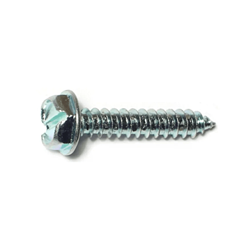 #10 x 1" Slotted Hex Washer Head, Sheet Metal Screw, Zinc (Bulk Box 8 pk)