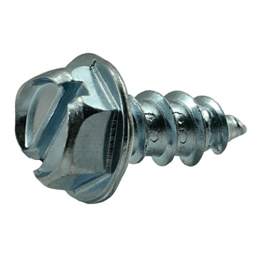 #12 x 1/2" Slotted Hex Washer Head, Sheet Metal Screw, Zinc (Bulk Box 7 pk)