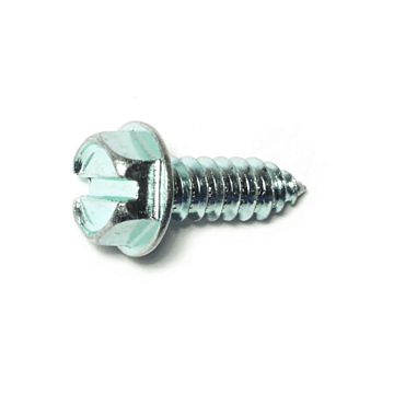 #14 x 3/4" Slotted Hex Washer Head, Sheet Metal Screw, Zinc (Bulk Box 4 pk)
