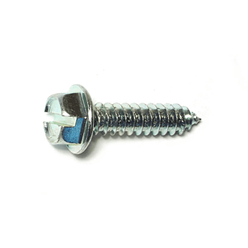 #14 x 1" Slotted Hex Washer Head, Sheet Metal Screw, Zinc (Bulk Box 4 pk)