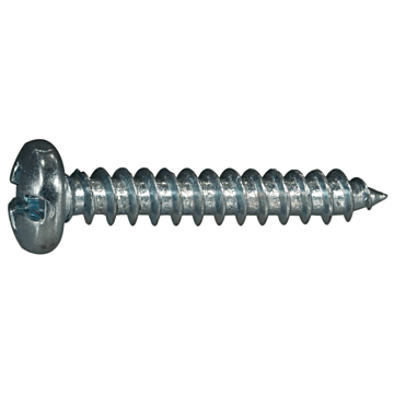#8 x 1" Combo Pan Head, Sheet Metal Screw, Zinc (Bulk Box 12 pk)