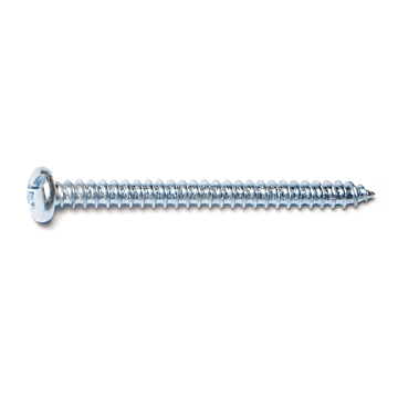 #8 x 2" Combo Pan Head, Sheet Metal Screw, Zinc (Bulk Box 6 pk)