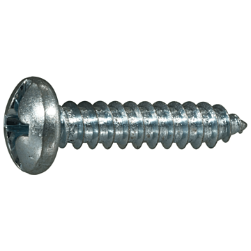#12 x 1" Combo Pan Head, Sheet Metal Screw, Zinc (Bulk Box 6 pk)