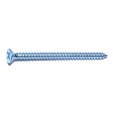 #6 x 2" Phillips Flat Head, Sheet Metal Screw, Zinc (Bulk Box 8 pk)