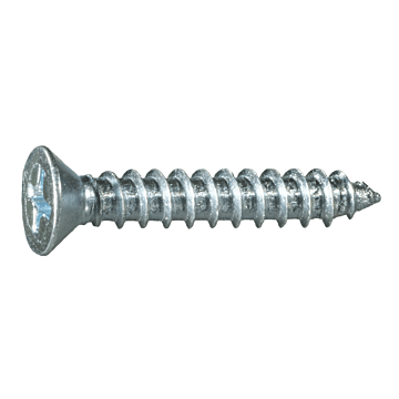 #8 x 1" Phillips Flat Head, Sheet Metal Screw, Zinc (Bulk Box 12 pk)