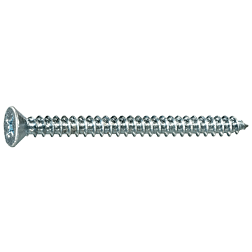 #8 x 2" Phillips Flat Head, Sheet Metal Screw, Zinc (Bulk Box 6 pk)