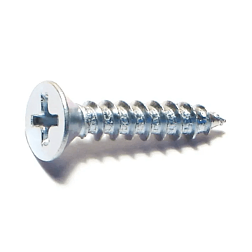 #10 x 1" Phillips Flat Head, Sheet Metal Screw, Zinc (Bulk Box 9 pk)