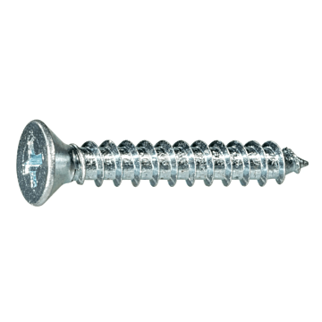 #10 x 1-1/4" Phillips Flat Head, Sheet Metal Screw, Zinc (Bulk Box 8 pk)
