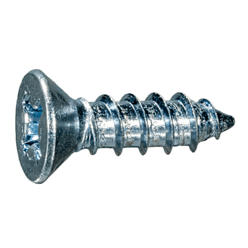 #12 x 3/4" Phillips Flat Head, Sheet Metal Screw, Zinc (Bulk Box 8 pk)