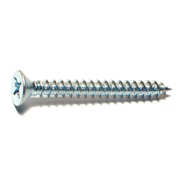 #12 x 2" Phillips Flat Head, Sheet Metal Screw, Zinc (Bulk Box 4 pk)