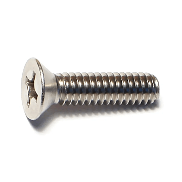 1/4"-20 x 1" Phillips Flat Head, Machine Screw, Stainless Steel (Bulk Box 2 pc)