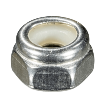 10-24 Nylon Lock Nut, Coarse Thread, Stainless Steel (Bulk Box 4 pk)