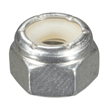 1/4"-20 Nylon Lock Nut, Coarse Thread, Stainless Steel (Bulk Box 3 pk)