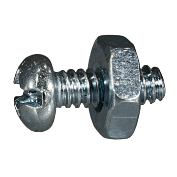 6-32 x 3/8" Combo Round Head, Machine Screw, Zinc (Bulk Box 12 pc)