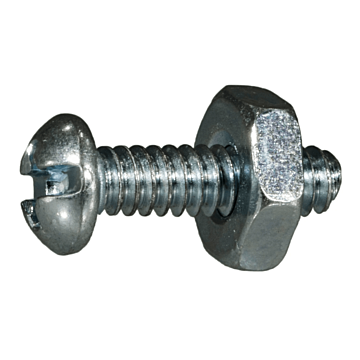 6-32 x 1/2" Combo Round Head, Machine Screw, Zinc (Bulk Box 10 pc)