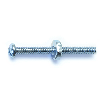 6-32 x 1-1/2" Combo Round Head, Machine Screw, Zinc (Bulk Box 6 pc)
