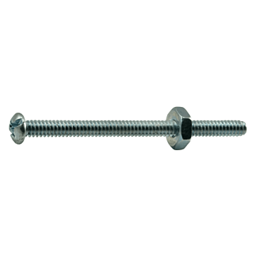 6-32 x 2" Combo Round Head, Machine Screw, Zinc (Bulk Box 4 pc)